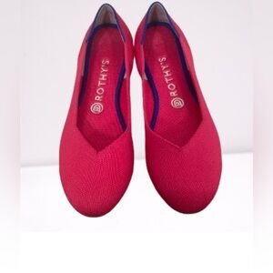 Rothy's Pink Pointed Knit Ballet Flats